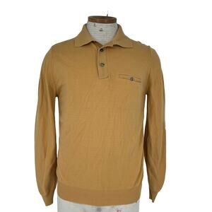 Vintage 70’s Abraham & Straus Men’s Shirt‎ Mustard Yellow Collared Button Small
